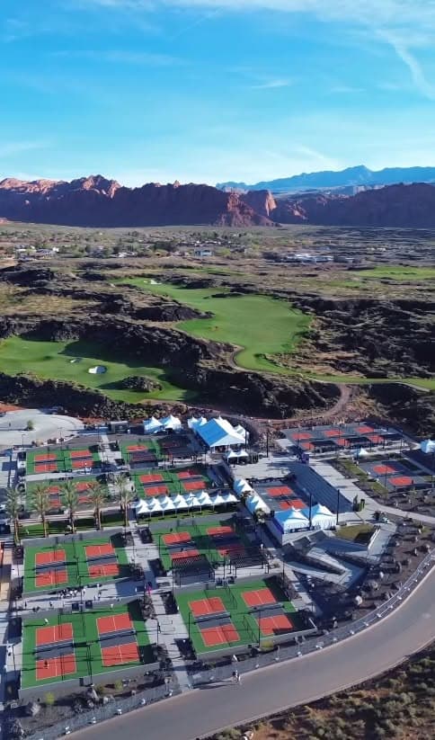Aerial view of the court complex at Black Desert Resort